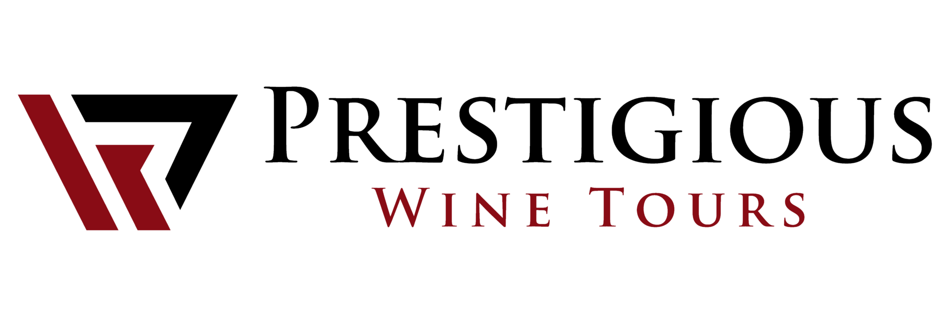 A green background with the words prestige wine tours written in black.